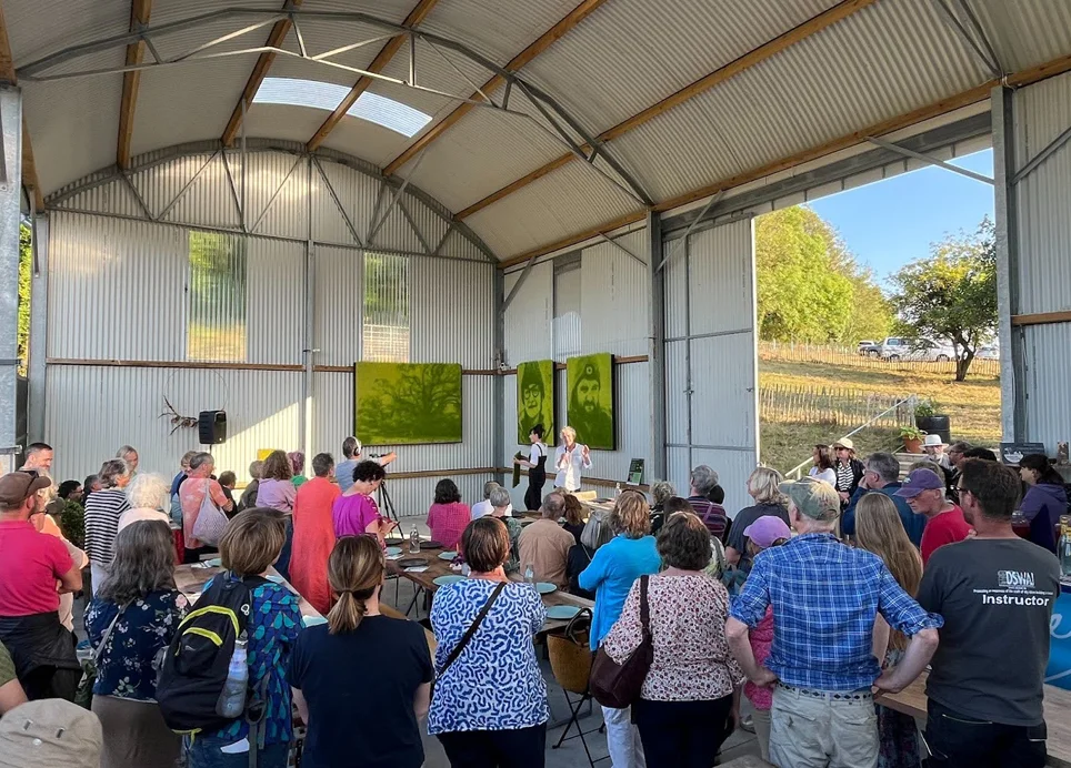 People Gathered in Barn