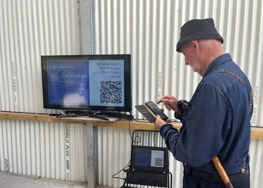 Man signing up to Field Exchange